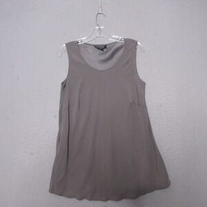 Citron Santa Monica‎ Tank Top L Gray Silk Quiet Luxury Layer Basic Minimalist